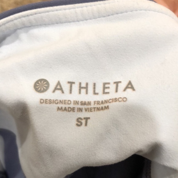 Athleta High Waist Leggings Size Small Tall ST Blue Striped - Picture 8 of 9